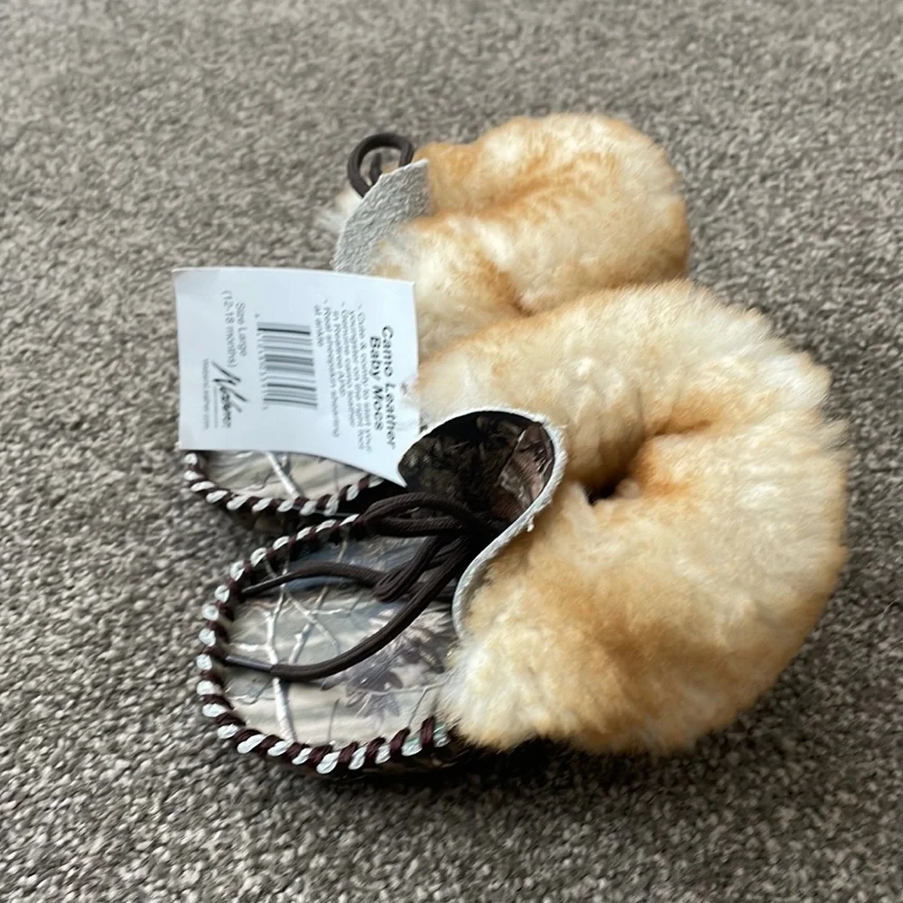 Weber’s camo baby moccasins